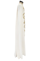 Spring 2019 Oscar de la Renta by Laura Kim & Fernando Garcia Gold Embellished Ivory Caftan Dress
