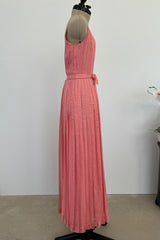 Chanel 1975-76 Haute Couture Top Stiched Pink with Belt - 13.5" W