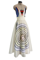 Spring 2008 Fendi by Karl Lagerfeld Runway Look 19 & Ad Campaign Silk Organza & Chiffon Print Dress