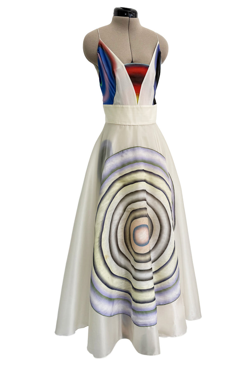 Spring 2008 Fendi by Karl Lagerfeld Runway Look 19 & Ad Campaign Silk Organza & Chiffon Print Dress