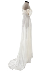 Outstanding Cruise 2010 Christian Dior by John Galliano Runway Version in White Silk Chiffon Draped Dress