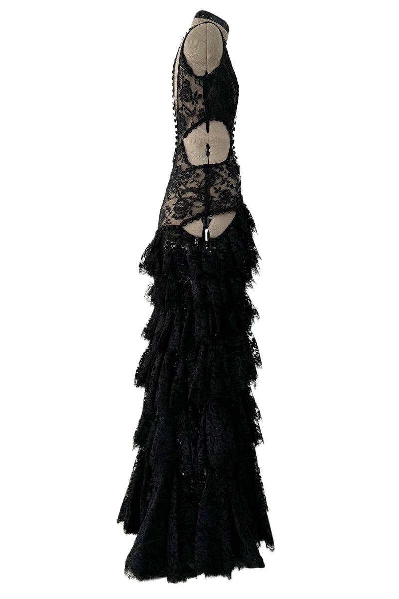 Alexander McQueen ローズ ストラップドレス ブラック Alexander McQueen ローズ ストラップドレス ブラック ワンピース