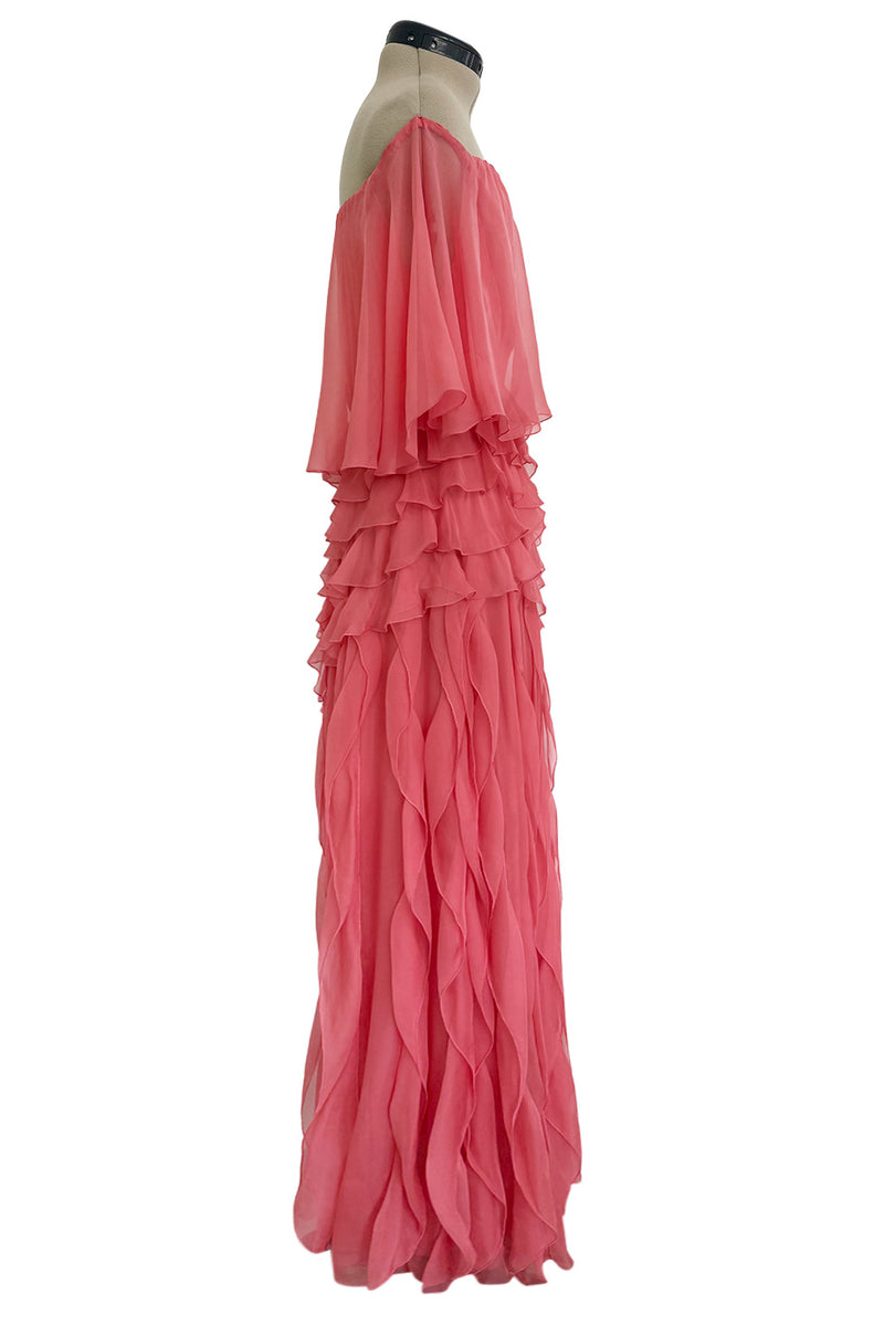 Fall 2010 Valentino Maria Grazia Chiuri & Pierpaolo Piccioli Runway Look 37 Off Shoulder Ruffle Dress