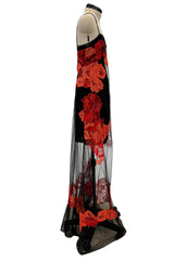 Resort 2011 Givenchy by Ricardo Tisci Look 5 Red Lace & Black Net Dress