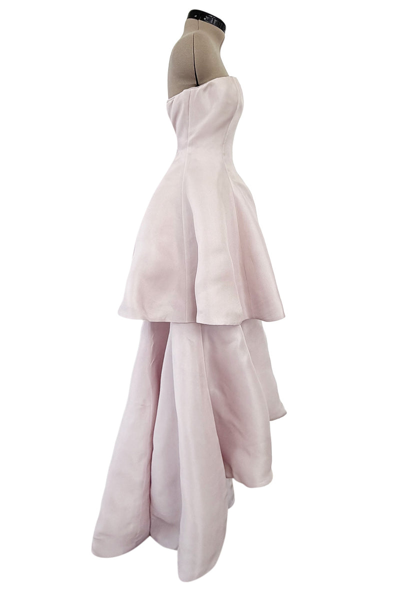 Outstanding 2014 Christian Dior by Raf Simons Strapless Palest Soft Pink Dress w Tiered Skirting
