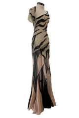 Spring 2001 Jean Louis Scherrer Haute Couture Look 22 Runway Sample Beaded Silk Chiffon & Net Dress