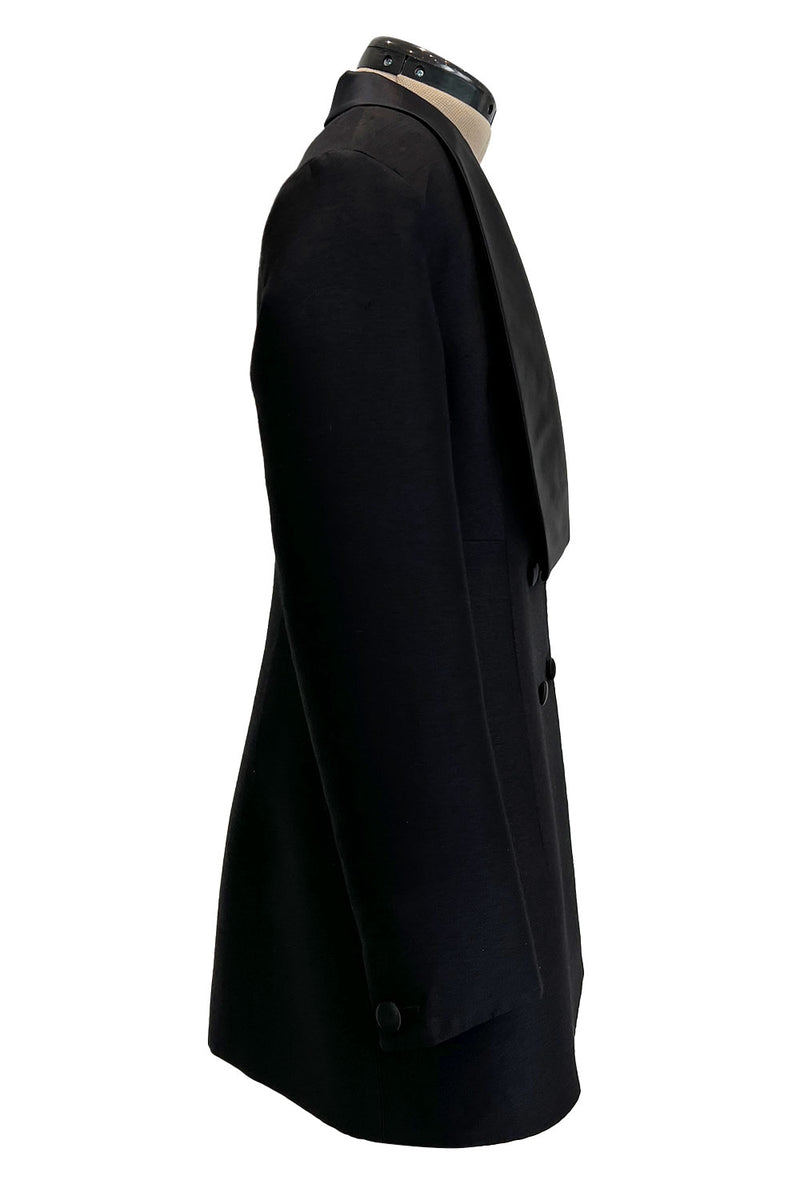 Chic Fall 2007 Yves Saint Laurent by Stefano Pilati Black Shaped Tuxedo Mini Dress