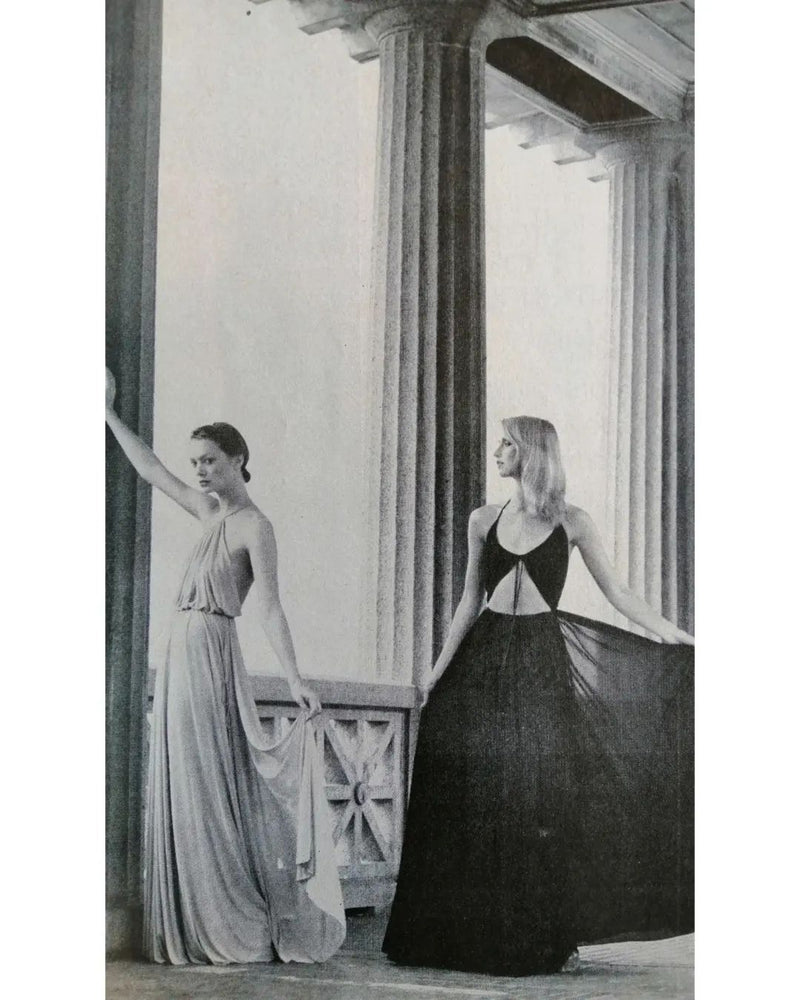 Incredible Resort 1979 Halston Black Bias Cut Silk Jersey Dress w Fron Shrimpton Couture Incredible Resort 1979 Halston Black Bias Cut Silk Jersey Dress w Fron Shrimpton Couture