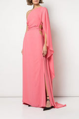 Prettiest Resort 2019 Cult Gaia 'Cosette' Draped One Shoulder Dress w Open Waist Cut Outs