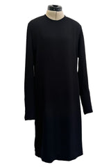 Chic & Simple Fall 2001 Gucci by Tom Ford Runway Look 20 Black Silk Side Zipper Sheath Dress