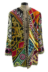 Incredible 1980s Bob Mackie Main Label Fully Sequin & Beaded Oversized Casino Themed Jacket