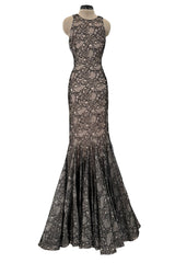 Spring 2012 Alexander McQueen by Sarah Burton Black Lace Dress w Fabulously Full Lower Skirting