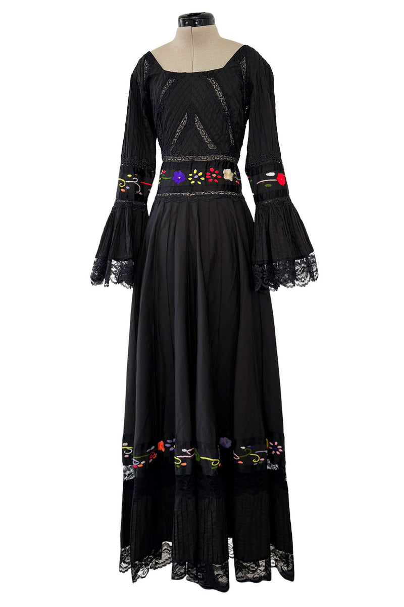 black embroidered mexican dress Carmen Floral Dress main image 1