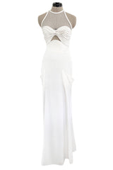 Runway Spring 2013 Emilio Pucci by Peter Dundas Look 41 White Silk Halter Dress w Pockets