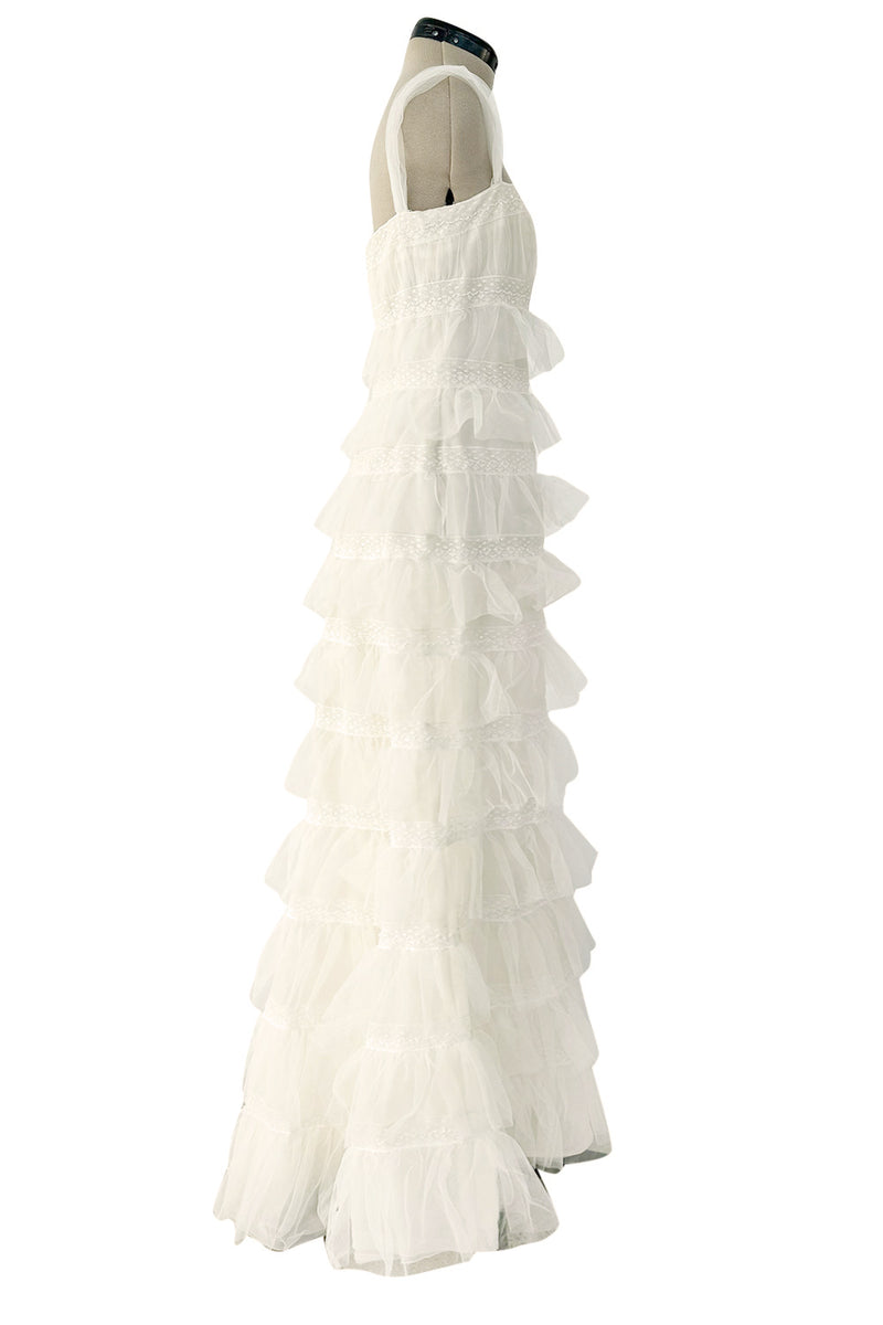 Miss Blumarine floral-print ruffled skirt - White