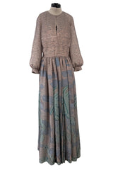 Chic Cruise 2020 Christian Dior by Maria Grazia Chiuri Runway Look 107 Metallic Print Dress w Full Sleeves