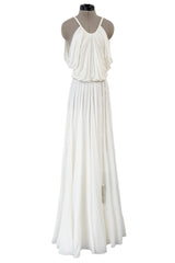 Spring 2012 Ralph Lauren Purple Label Runway Look 53 Backless Ivory Jersey Dress w Pearl Belt