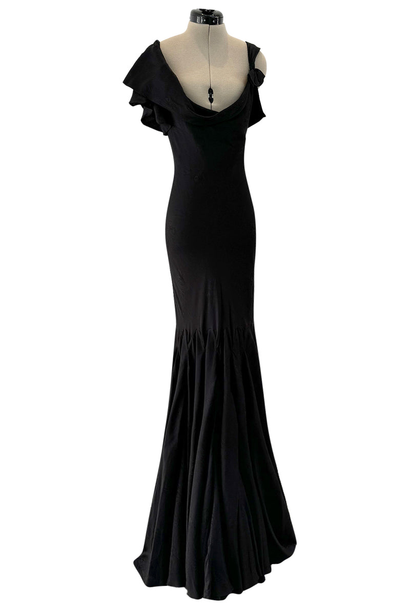 Phenomenal Spring 2007 Alexander McQueen Black Silk Bias Cut Dress w S – Shrimpton Couture