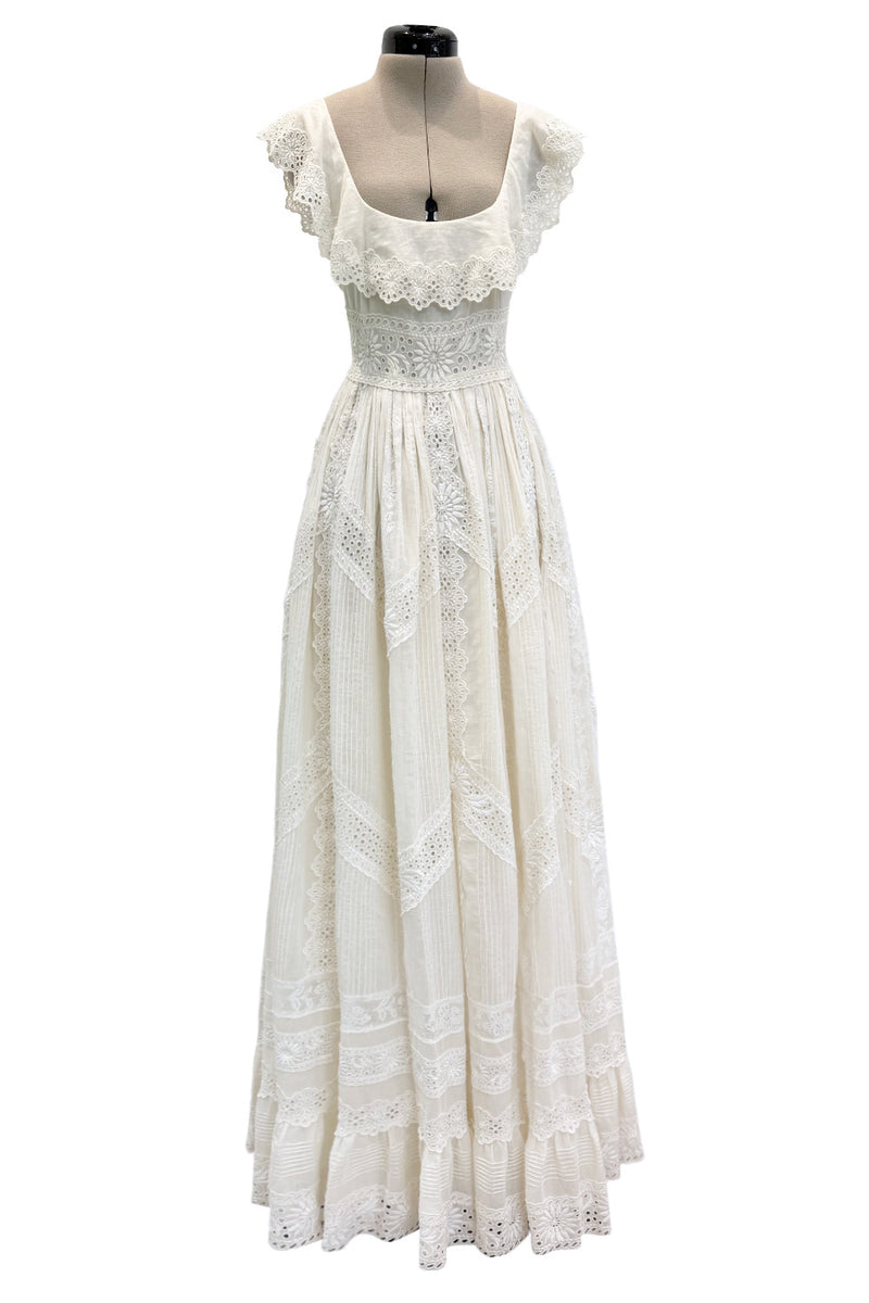 Romantic Resort 2015 Valentino by Pierpaolo & Piccioli & Maria Grazia Chiuri Cotton Embroidered Dress w  Flower Belt