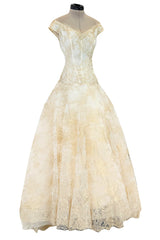 Dreamist Spring 2012 Alexander McQueen by Sarah Burton Soft Gold Lace on Ivory Net Wedding Dress