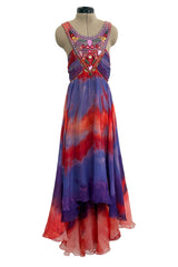 Spring 2015 Emilio Pucci by Peter Dundas Runway Look 36 Tie Dye Beaded Silk Chiffon Dress