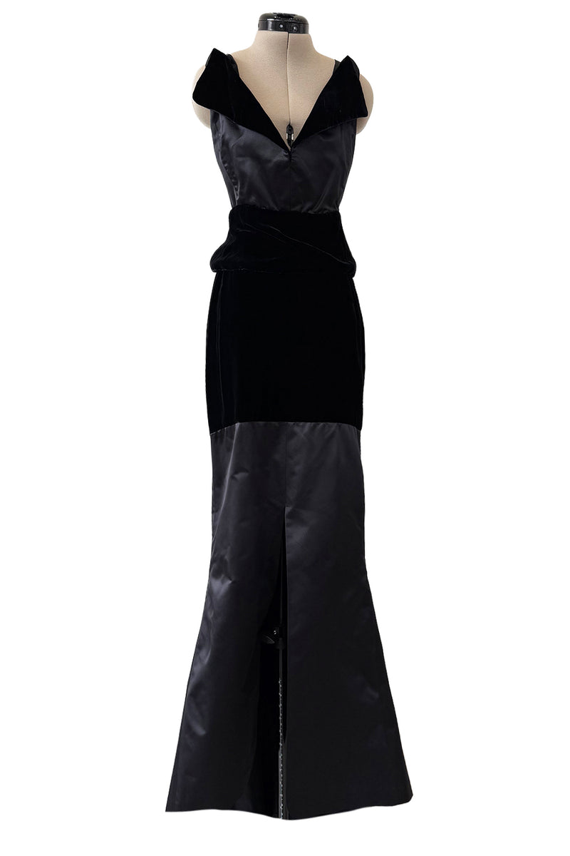 Phenomenal Fall 2002 Chanel by Karl Lagerfeld Black Silk Dress w Velve –  Shrimpton Couture