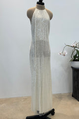 Chanel c.1997 Sequin with Thigh High Slit - 13.5" W