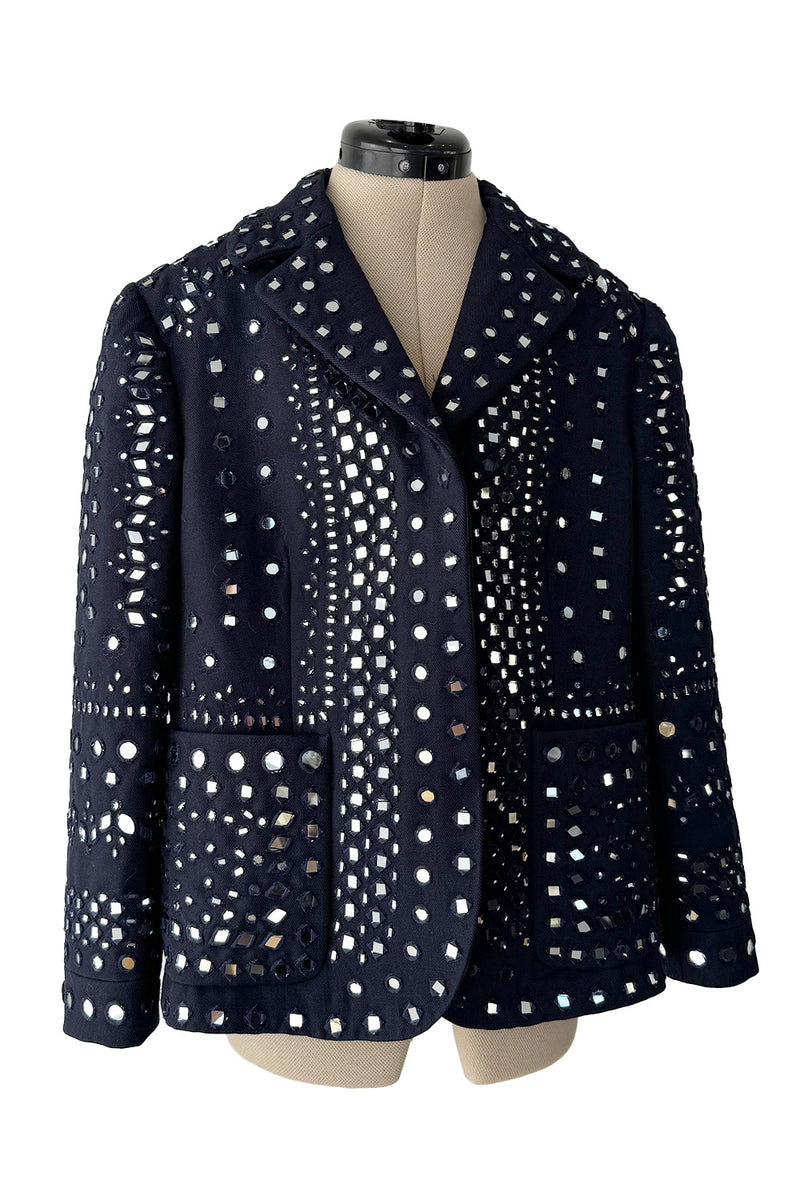Runway Pre-Fall 2015 Valentino by Maria Grazia Chiuri & Pierpaolo Piccioli Blue Mirror Jacket