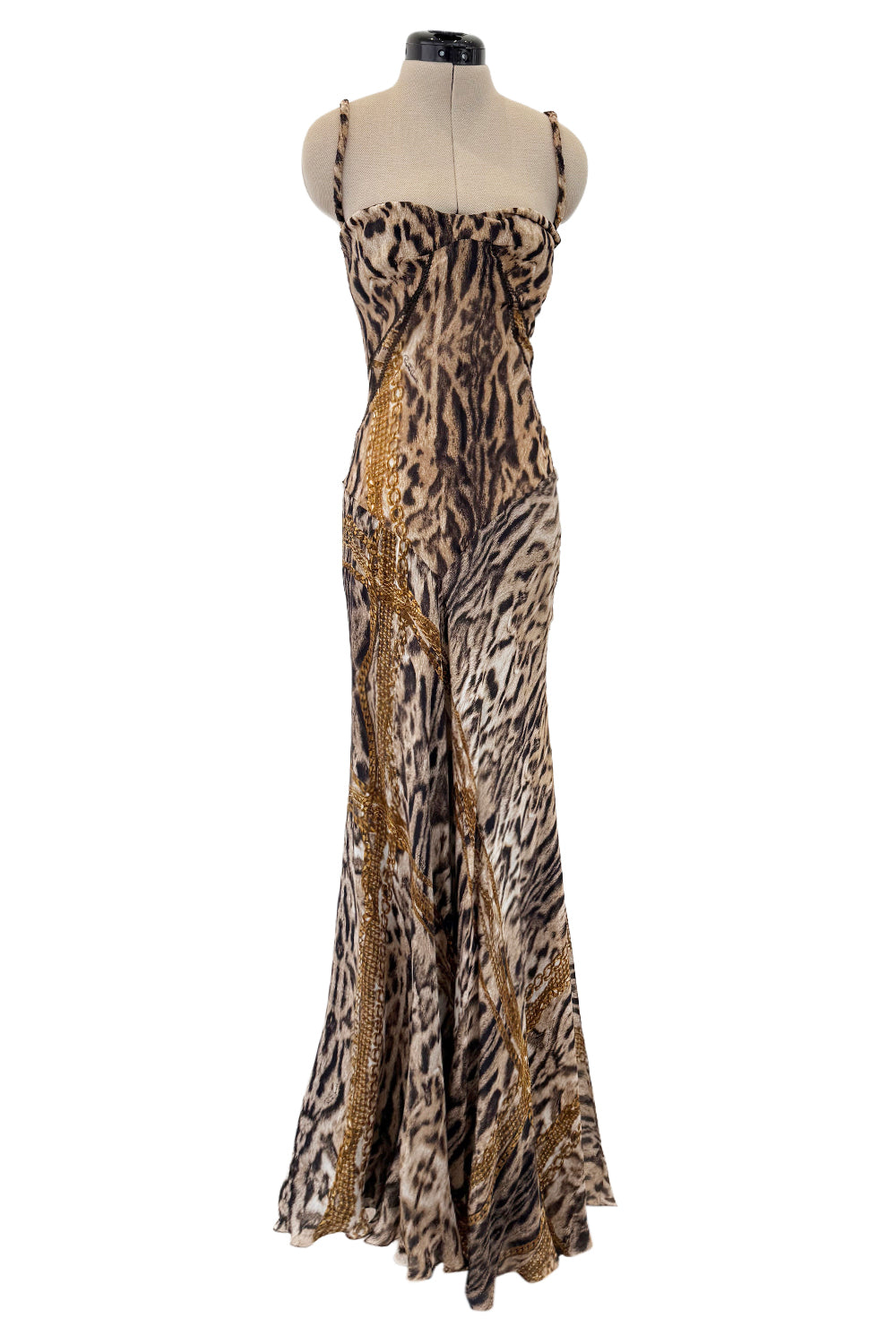 Sexiest 2003 Roberto Cavalli Laced Back Corset Leopard Print Silk Chif –  Shrimpton Couture