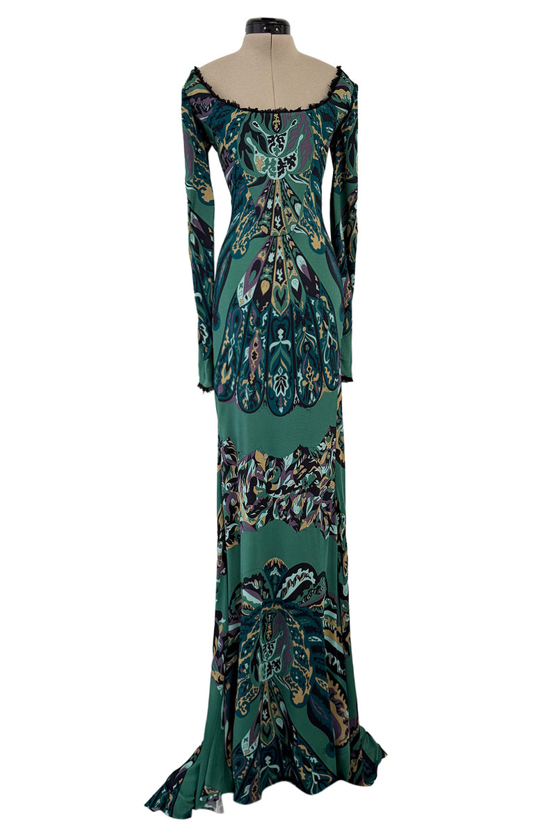 Fabulous Fall 2011 Emilio Pucci by Peter Dundas Runway Look 3 Green Print Corset Front Dress