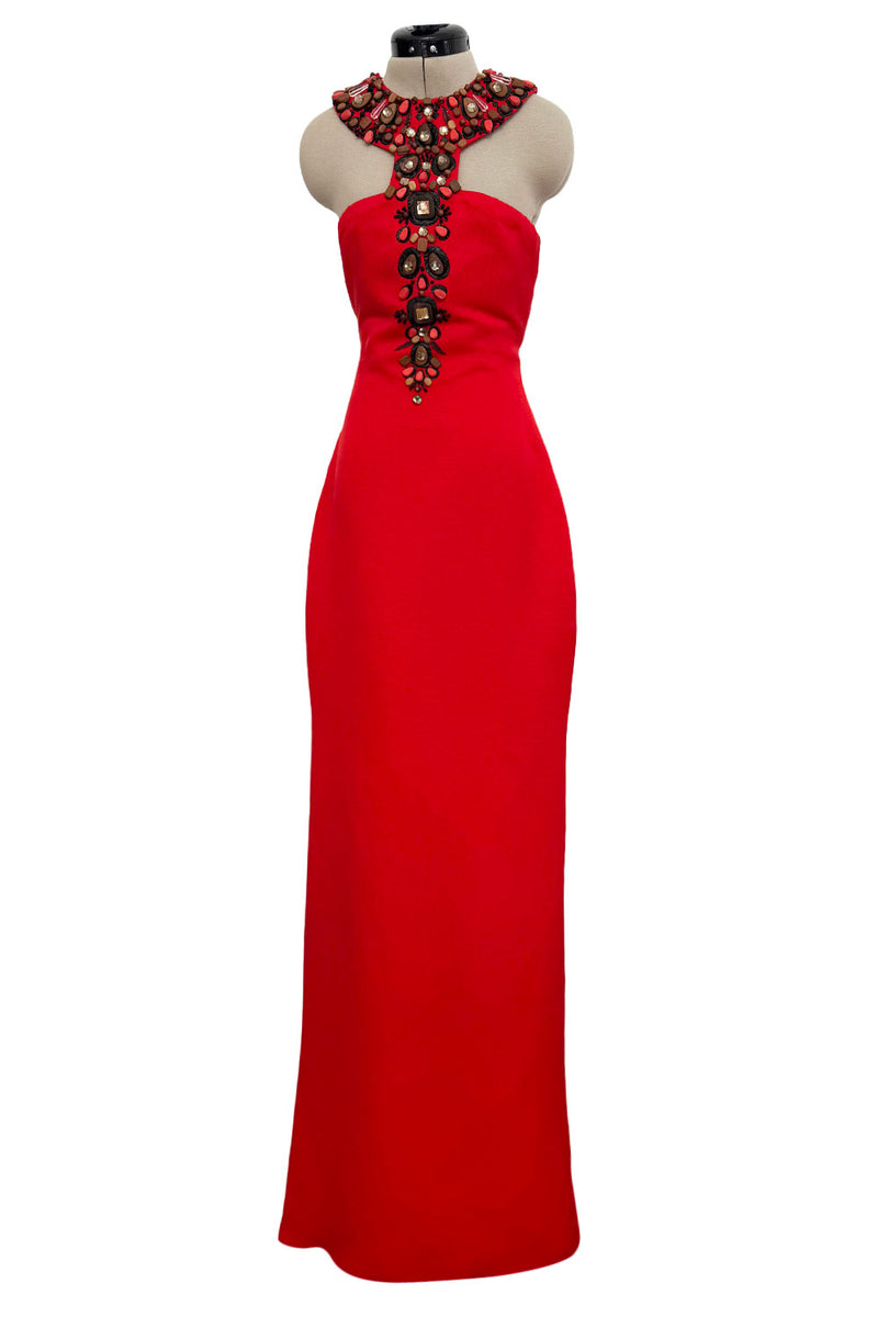 Spring 2008 Oscar de la Renta Red Version of Runway Look 64 Silk Dress – Shrimpton Couture