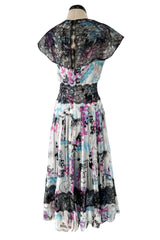 Spectacular Cruise 2007 Chanel by Karl Lagerfeld Chanel Print Silk Chiffon Dress
