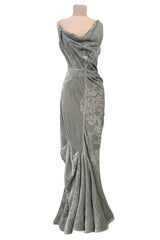 Important Fall 2006 Christian Dior by John Galliano Pale Silver Grey Version of Runway Look 41 Dress