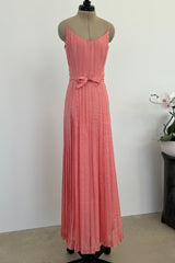 Chanel 1975-76 Haute Couture Top Stiched Pink with Belt - 13.5" W