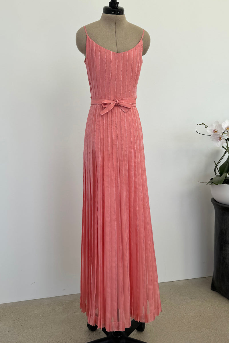 Chanel 1975-76 Haute Couture Top Stiched Pink with Belt - 13.5" W