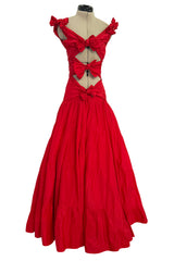 Iconic Spring 2002 Valentino Closing Look 94 Runway Red Silk Bow Dress