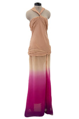 Prettiest Spring 2006 Christian Dior by John Galliano Pink Ombre Silk Chiffon Dress