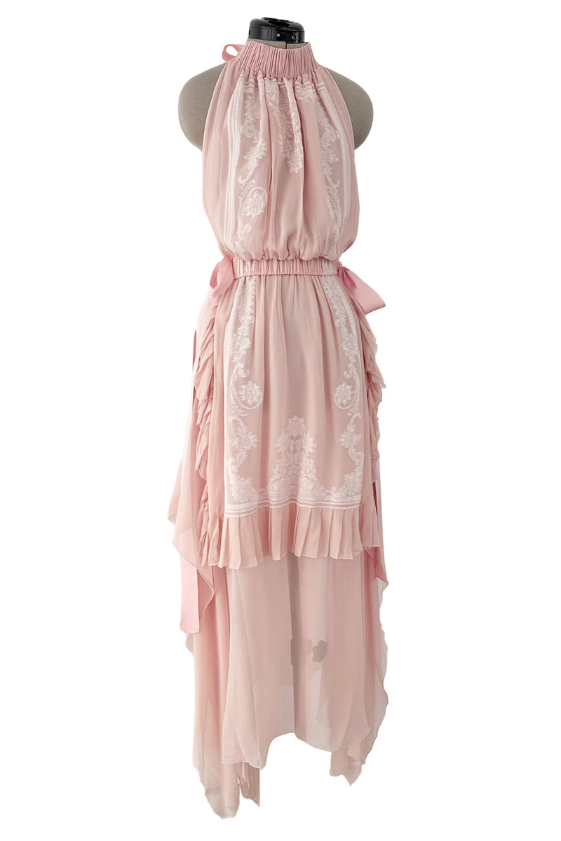 Spring 2017 Fendi by Karl Lagerfeld Runway Look 45 Pink Silk Chiffon