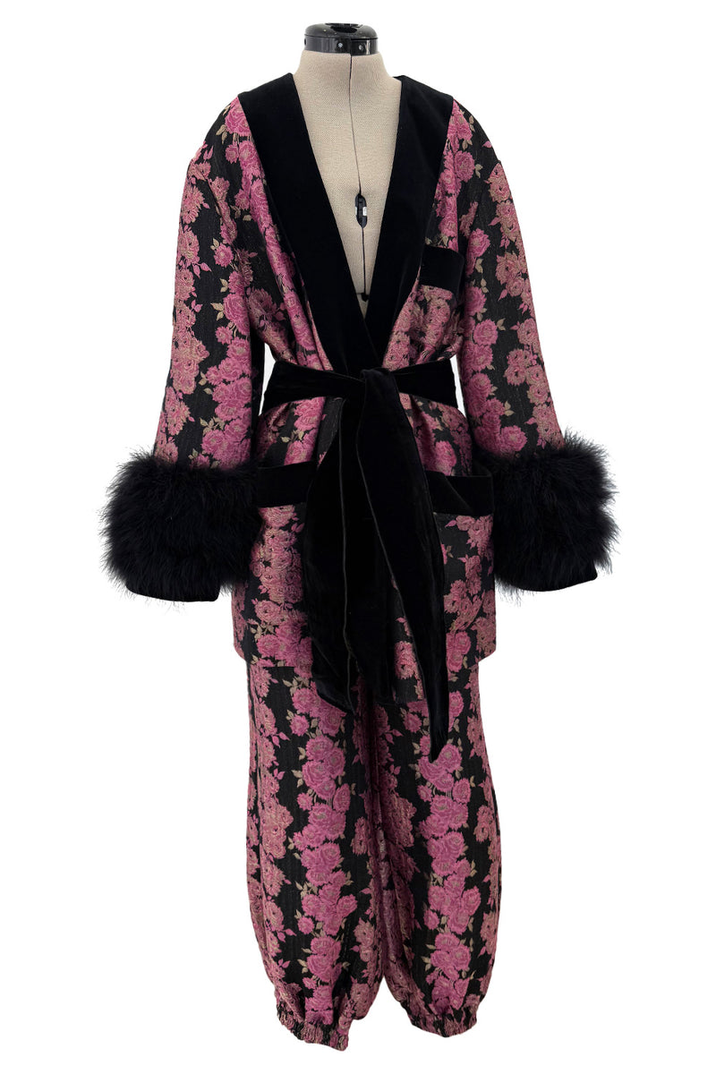 Custom Gucci by Alessandro Michele Pink & Black Metallic Pant & Jacket Set