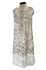 Gorgeous Resort 2013 Oscar de la Renta Runway Look 13 Gold Silver & Ivory Sequin Dress
