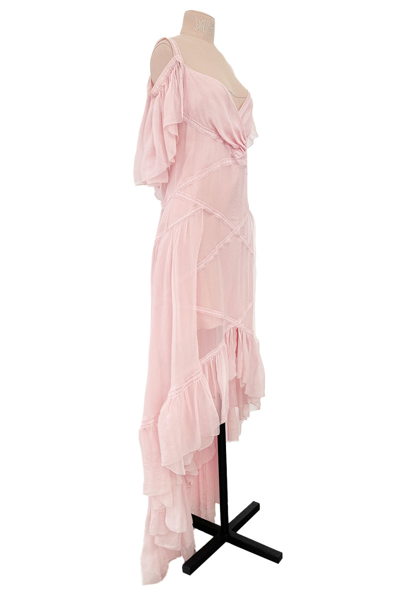 Spring 2005 Chanel by Karl Lagerfeld Runway Softest Pale Pink Floating Silk Chiffon Dress