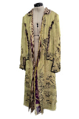 Fall 2004 Roberto Cavalli Runway Look 31 Multiple Prints & Layered Silk Chiffon Great Coat Jacket