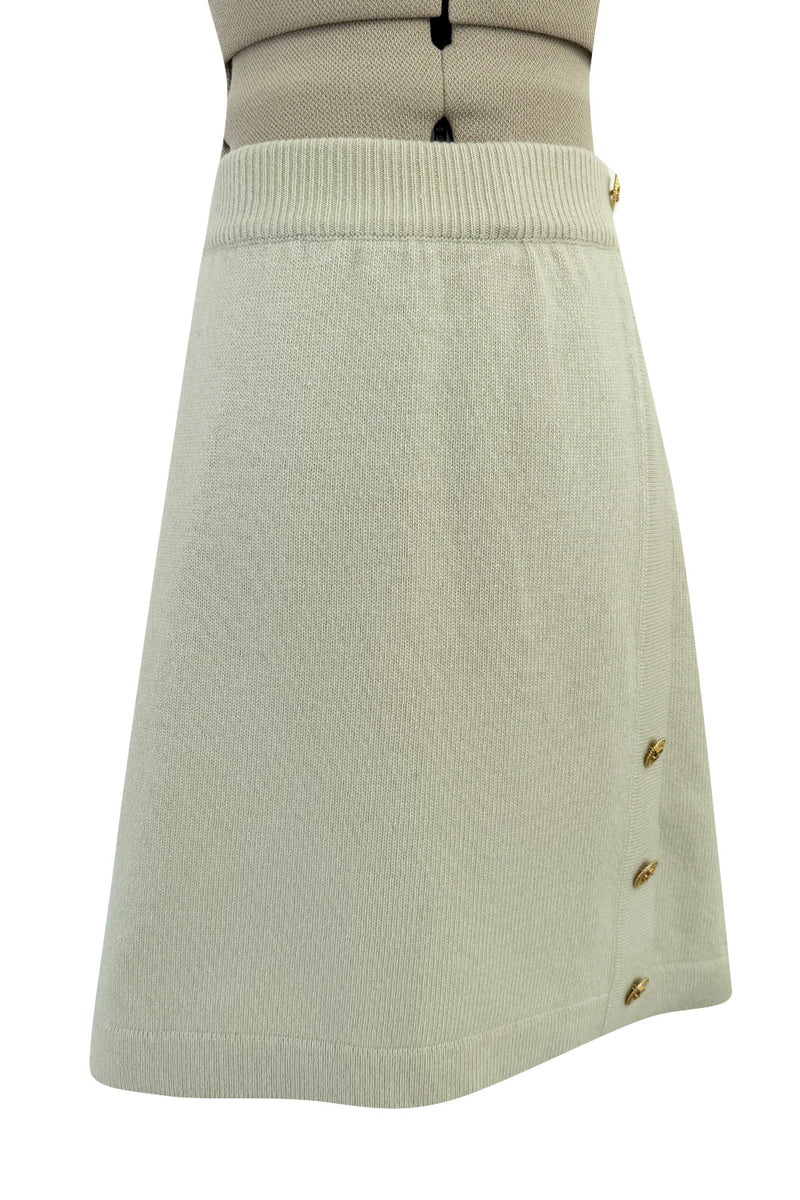 Fantastic 1990s Chanel by Karl Lagerfeld Scottish Cashmere Knit Sweater Skirt