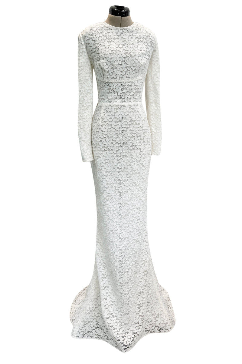 Spectacular 2014 Stella McCartney 'Renee' Red Carpert Documented White Lace Dress w Low Open Cut Out Back