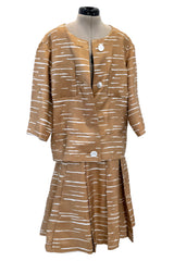 Documented Spring 1961 Christian Dior by Marc Bohan 'Slim Line' Haute Couture Debut Silk Jacket & Skirt Suit