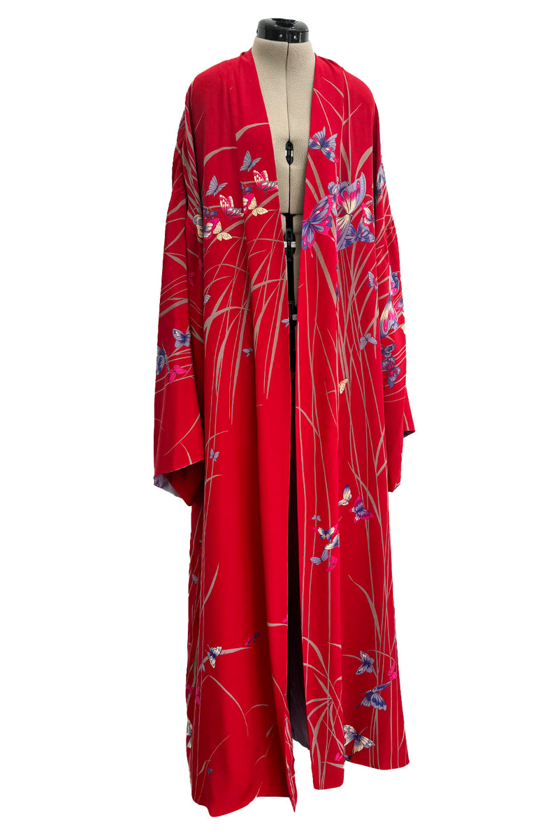 open lace back dress Gorgeous 1970s Hanae Mori Red Silk Kimono Caftan Jacket/Coat w Beautif –  Shrimpton Couture
