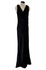 Outstanding Spring 2000 Christian Dior by John Galliano Black Silk Bias Cut Dress w Low Back