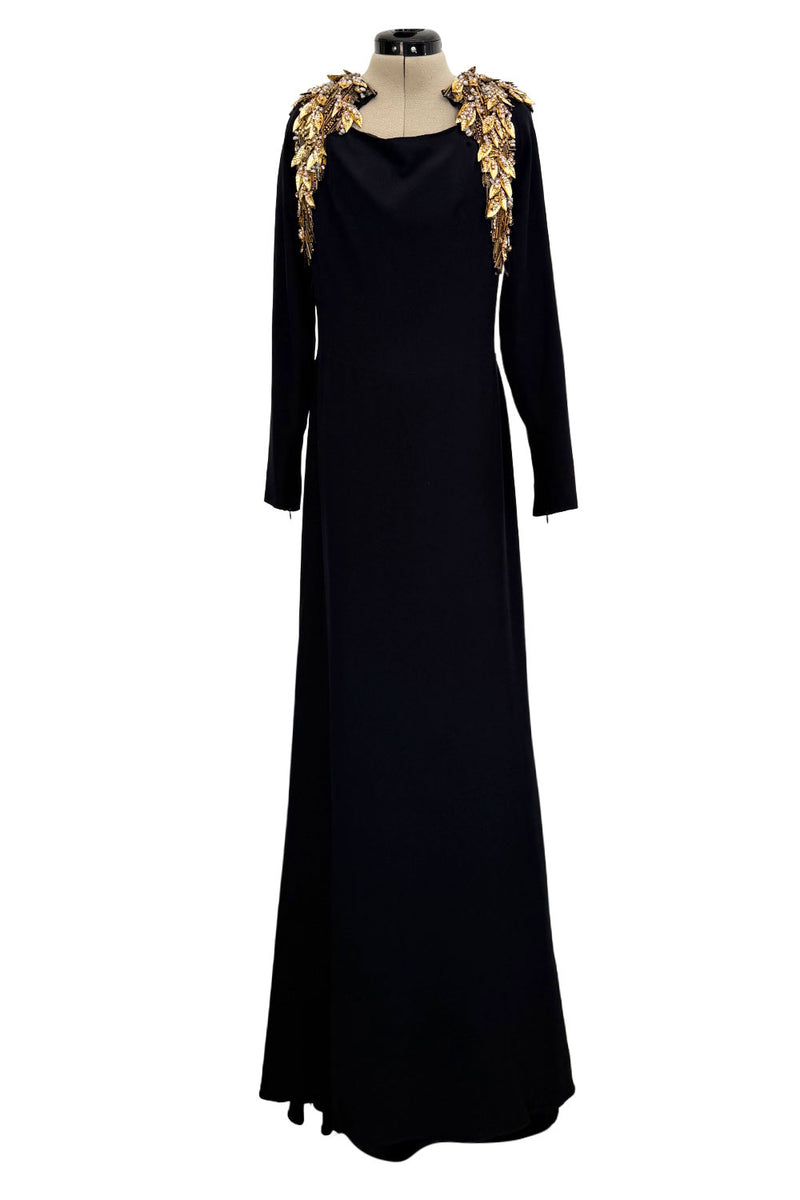 alexander mcqueen black and gold dress Stunning 2013 Unlabeled by Sarah Burton Crepe – Shrimpton Couture Garment type_Dress