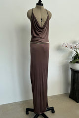 Gucci 2010-11 Deep Mauve Backless Jersey Dress
