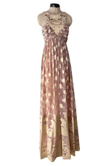 Spring 2006 Bill Blass by Michael Vollbracht Runway Gold & Pale Lavender Halter Dress